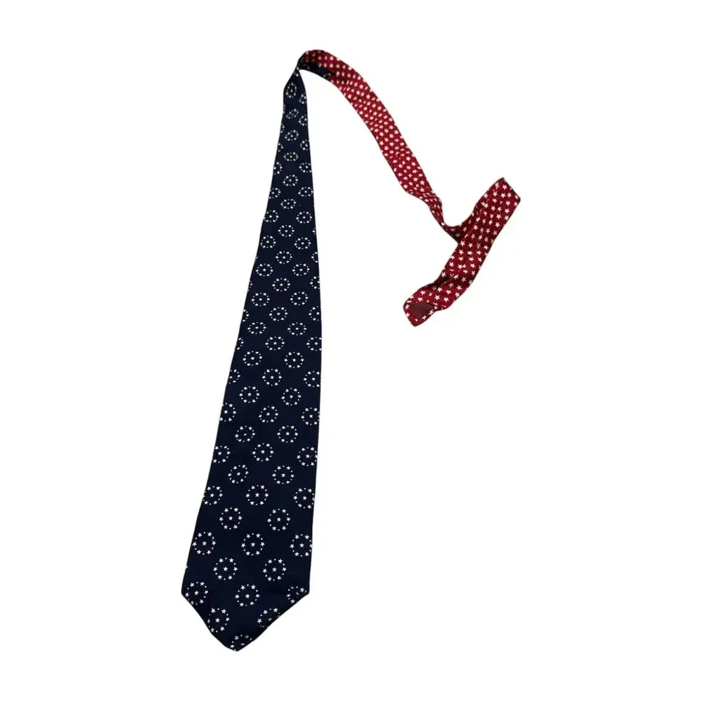 American Eagle Outfitters Mens Navy Patriotic Star Necktie - Picture 6 of 6